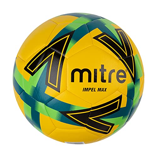 Mitre Balón de fútbol Impel MAX, Amarillo/Pitch Green/Verde Fluorescente/Negro, 3